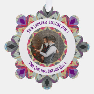 Custom Christmas Star Modernes Graues Foto Gruß Ornament Karte