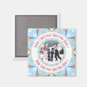Custom Christmas Star Winter Blue Foto Gruß Magnet (Vorderseite/Rückseite)