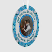 Custom Christmas Star Winter Blue Foto Gruß Ornament (Vorderseite)