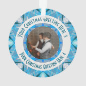 Custom Christmas Star Winter Blue Foto Gruß Ornament (Rückseite)