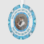 Custom Christmas Star Winter Blue Foto Gruß Ornament (Vorderseite)