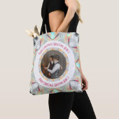 Custom Christmas Star Winter Grau Foto Gruß Tasche (Von Nahem)