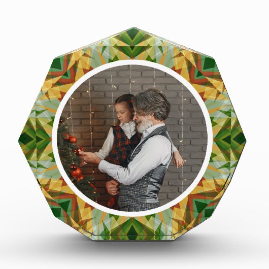 Custom Christmas Star Winter Green Fall Brown Fotoblock (Vorderseite)