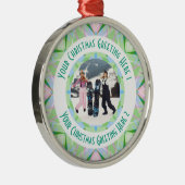 Custom Christmas Star Winter Green Foto Gruß Ornament Aus Metall (Rechts)
