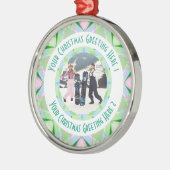 Custom Christmas Star Winter Green Foto Gruß Ornament Aus Metall (Links)