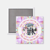 Custom Christmas Star Winter Lila Foto Gruß Magnet (Vorderseite/Rückseite)