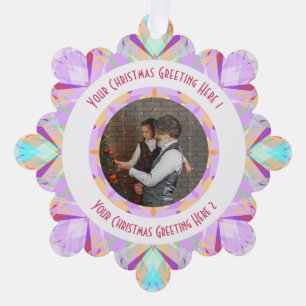 Custom Christmas Star Winter Lila Foto Gruß Ornament Karte