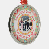 Custom Christmas Star Winter Red Foto Gruß Ornament Aus Metall (Rechts)