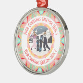 Custom Christmas Star Winter Red Foto Gruß Ornament Aus Metall (Links)