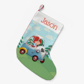 Custom Christmas Strumpf - Elf im Auto Kleiner Weihnachtsstrumpf (Vorderansicht (hängend))