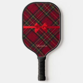 Custom Christmas Tartan Plaid Pickleball Schläger