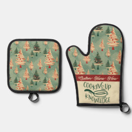Custom Christmas Teacher Geschenk Ofenhandschuh & Topflappen-Set