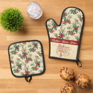 Custom Christmas Teacher Geschenk Ofenhandschuh & Topflappen-Set