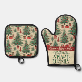 Custom Christmas Teacher Geschenk Ofenhandschuh & Topflappen-Set