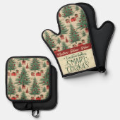 Custom Christmas Teacher Geschenk Ofenhandschuh & Topflappen-Set (Vorderseite/Rückseite)