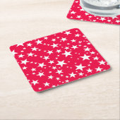 Custom Christmas Template Red White Stars Rechteckiger Pappuntersetzer (angewinkelt)