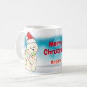 Custom Christmas Themed Weihnachtsmannmütze Bichon Kaffeetasse (Vorderseite Links)