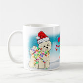 Custom Christmas Themed Weihnachtsmannmütze Bichon Kaffeetasse (Links)
