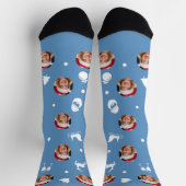 Custom Christmas (Tranquil Blue) Socken (Oben)