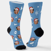 Custom Christmas (Tranquil Blue) Socken (Gewinkelt)