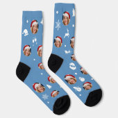 Custom Christmas (Tranquil Blue) Socken (Rechts)