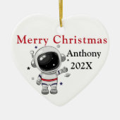 Custom Christmas Tree Astronaut Keramik Ornament (Vorne)
