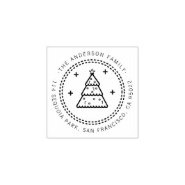 Custom Christmas Tree Family Name Rücksendeadresse Gummistempel
