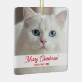Custom Christmas tree ornament with white cat pic (Rechts)