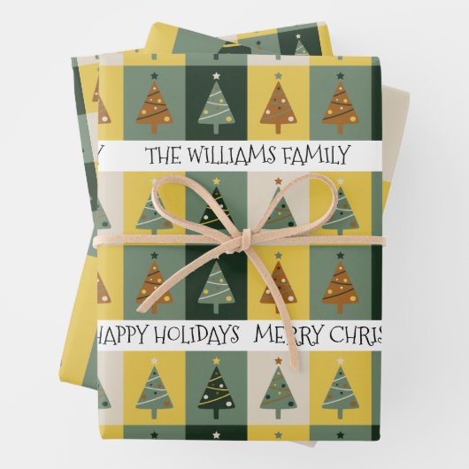 Custom Christmas Tree Sage Green Geschenkpapier Set (Beispiel)