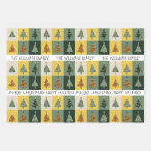 Custom Christmas Tree Sage Green Geschenkpapier Set (Vorderseite)