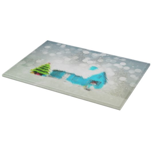 Custom Christmas Tree Snow Man House Schneidebrett (Ecke)