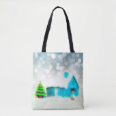 Custom Christmas Tree Snow Man House Tasche (Vorderseite)