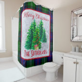 Custom Christmas Trees Scottish Sutherland Clan Duschvorhang (Beispiel)