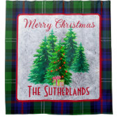 Custom Christmas Trees Scottish Sutherland Clan Duschvorhang (Vorderseite)
