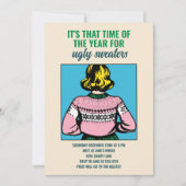 Custom Christmas Ugge Sweater Party Pop Art Einladung (Vorderseite)