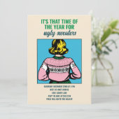 Custom Christmas Ugge Sweater Party Pop Art Einladung (Stehend Vorderseite)