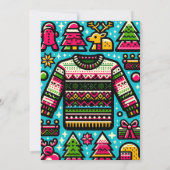Custom Christmas Ugge Sweater Party Pop Art Einladung (Rückseite)