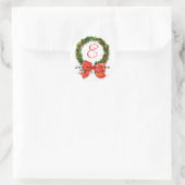 Custom Christmas Wedding Monogram E Aufkleber (Tasche)