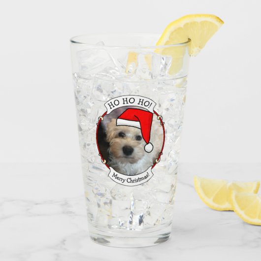Custom Christmas Weihnachtsmannmütze Pet Zwei Foto Glas (Rückseite Ice)