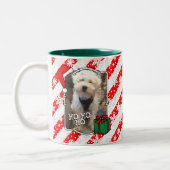 Custom Christmas Weihnachtsmannmütze Pet Zwei Foto Zweifarbige Tasse (Links)