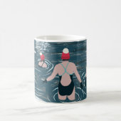 Custom Christmas Wild Schwimmen für schwimmende Bu Kaffeetasse (Mittel)