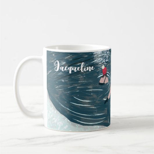 Custom Christmas Wild Schwimmen für schwimmende Bu Kaffeetasse (Links)