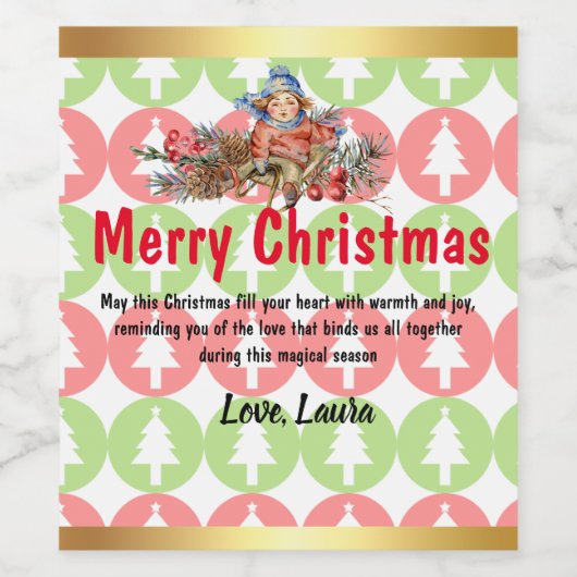 Custom Christmas Wine Labels: Spread Holiday Cheer Weinetikett (Einzelnes Label)
