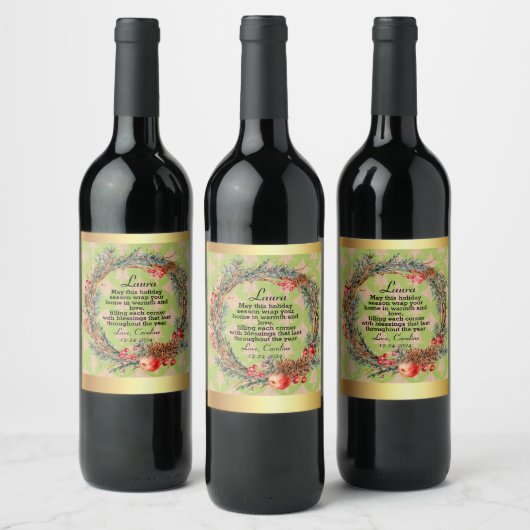 Custom Christmas Wine Labels Weinetikett (Flaschen)