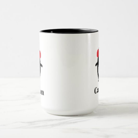 Custom Christmas Winter Niedlich Pinguin Tasse (Zentrum)