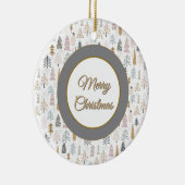 Custom, Christmas Winter Trees Rustic Keramik Ornament (Rechts)