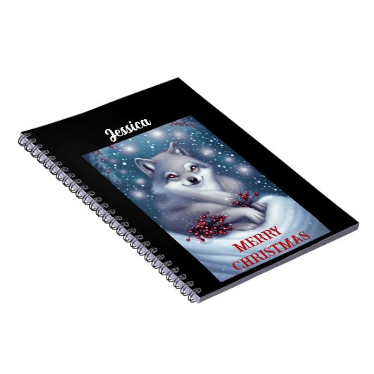 Custom Christmas Wolf - Notebook Notizblock (Rechte Seite)