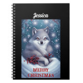 Custom Christmas Wolf - Notebook Notizblock (Vorderseite)