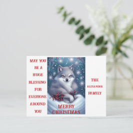 Custom Christmas Wolf - Postcard Postkarte