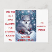 Custom Christmas Wolf - Postcard Postkarte (Vorderseite)